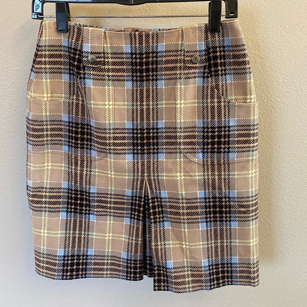 Women’s brown, tan & baby blue skirt